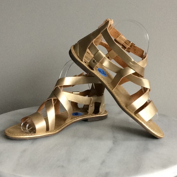 RAMPAGE SHELDON GLADIATOR GOLD LEATHER SANDALS 7,5 - Picture 3 of 8